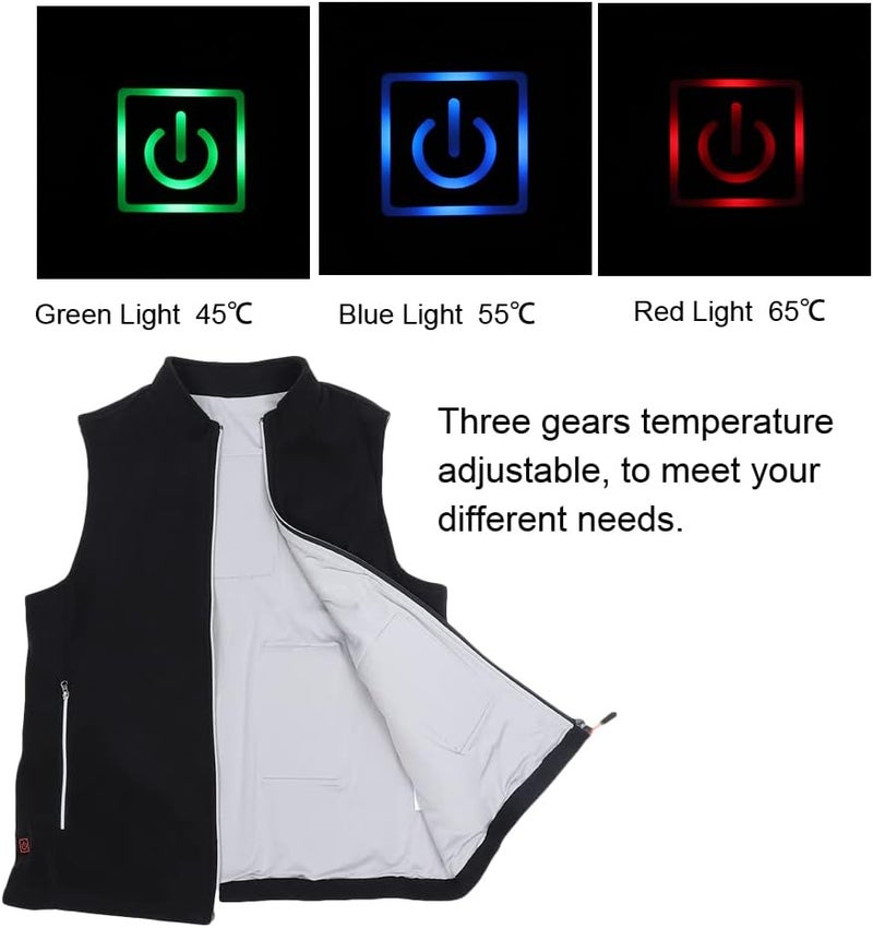 woobles USB Electric Stand Collar Infrared Warm Keeping Heating Vest, Winter Heated Vest, Waistcoat Outdoor Coat (2XL) - Image 5